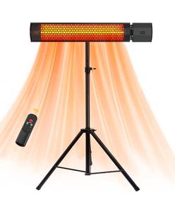 lot 201 image: Infrared Heater on Tripod 1500W Space Heater Tip Over Protection $114.99 Retail - Brand New