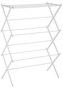 lot 208 image: Foldable Portable White Clothing Drying Rack - Brand New