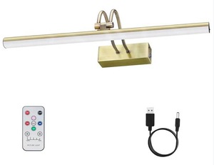 lot 210 image: Picture Art Light for Paintings or Photos Antique Gold Brass 20 $39.99 Retail - Brand New