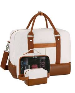 lot 216 image: Bovip Weekend Bag for Overnights Travel Duffel Bag 3pc Set $39.99 Retail - Brand New