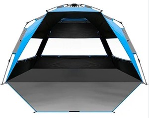 lot 223 image: Outdoor Master Beach Tent with Blackout Shelter Technology 4 Person Tent with UV Protection $64.99 - Brand New