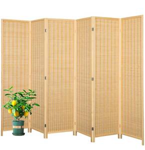 lot 225 image: Bamboo Room Divider Folding Privacy Screen 5.6ft $132.99 Retail - Brand New