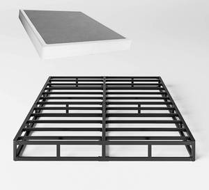 lot 236 image: California King Box Spring Metal Frame Black - Brand New