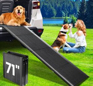 lot 240 image: Dog Ramp for Car Truck or SUV 71 Non Slip Portable $79.99 Retail - Brand New