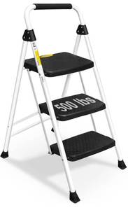 lot 243 image: Soctone 3 Step Folding Step Ladder with Handle Light Weight $52.99 Retail - Brand New