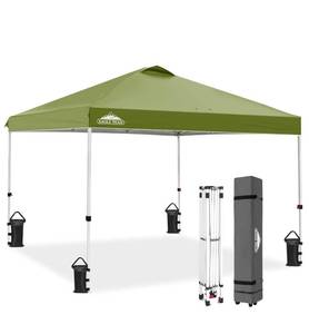 lot 257 image: Eagle Peak Pop Up Canopy Tent with Bag 10ft x 10ft Green $142.99 Retail - Brand New