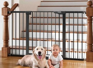 lot 259 image: Baby Gate Black 27 to 43 for Doorways and Stairs Mounting Bracket System $69.99 Retail - Brand New
