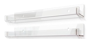 lot 265 image: Rorkim 2 Pack Acrylic Shelves Clear - Brand New