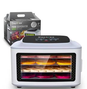 lot 277 image: Compact Food Dehydrator with 4 Shelves Stainless Steel Trays Digital Timer $69.99 Retail - Brand New