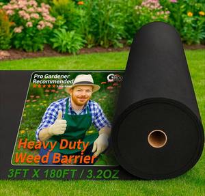 lot 290 image: Heavy Duty Weed Barrier Landscaping Fabric 3ft x 180ft for Weed Control $51.99 Retail - Brand New