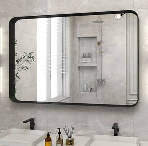 lot 304 image: VooBang 24 x 36 Black Mirror for Horizontal or Vertical Hanging $69.99 Retail - Brand New
