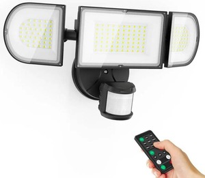 lot 311 image: 2pk 150W Motion Sensor Outdoor Lights LED 3 Adjustable Heads Flood Lights $169.99 Retail - Brand New
