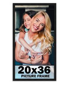 lot 321 image: Black Photo Frame 20 x 36  Modern Photo Frame $71.99 Retail - Brand New