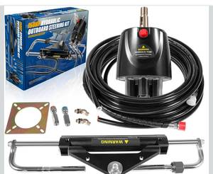 lot 329 image: 150HP Hydraulic Outboard Steering Kit Boat Marine System $346.99 Retail - Brand New
