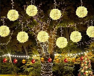 lot 343 image: Sphere Ball String Lights 4 Pack 7.98 Warm White $49.99 Retail - Brand New