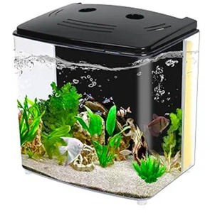 lot 353 image: Fish Tank 1.2 Gallon Small Aquarium with LED Light $31.99 Retail - Brand New