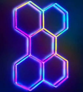 lot 227 image: Buildable Remote Hexagon RGB LED Panels for Any Room $119.99 Retail - Brand New