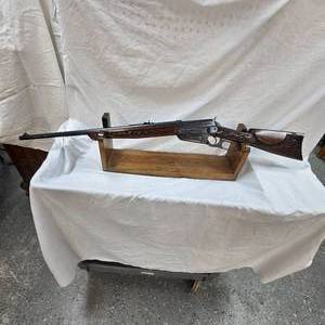 lot 20 image: Winchester 1895 Lever Action in 35WCF Very Nice Original Condition with custom Shop Engraving and Butt Stock