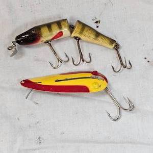 lot 108 image: Original, As New Wooden Creek Chub, Jointged Pike
