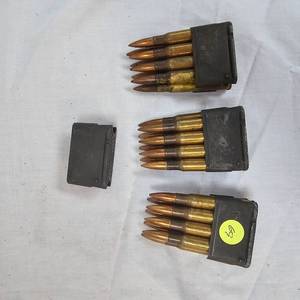 lot 69 image: 4  M1 Grand Strippers, Clips with 24 rds 30.06