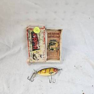 lot 123 image: Beautiful Like New Heddon Perch S.O.S Minnow with original box