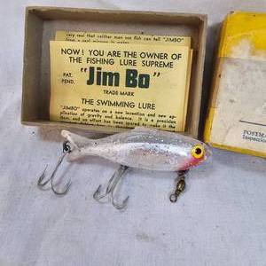 lot 131 image: Vintage Jimbo Fishing Lure in Original Box with Manual