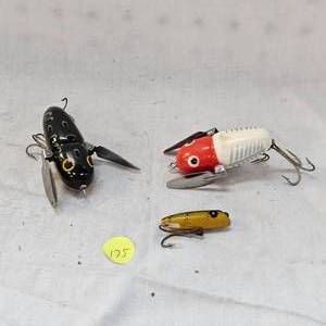 lot 175 image: 2 Heddon Krazy Crawlers, Like New & Heddon Minniw