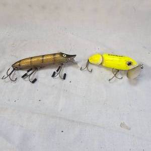 lot 196 image: Heddon Vamp Spook and Original Wooden Jitterbug