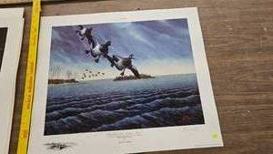 lot 278 image: Bluebills Visit Indian Point, Les Kouba, Signed 37744400