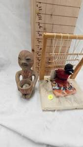 lot 235 image: Kachina Weaving Doll-Pueblo Rain God Figurine
