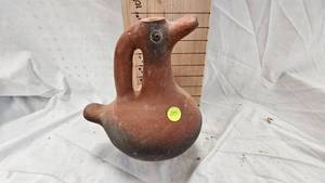 lot 239 image: Mexican Footed Duck Vessel Folk Art in TerraCotta