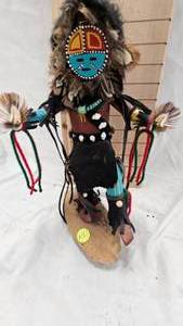 lot 243 image: TAWA Sundancer Kachina Doll by Eagle Wolf