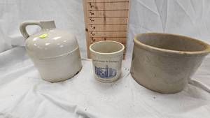 lot 246 image: Small Crock, Jug, Trinity  Elevator & Trading Crock(Red Wing 289300),