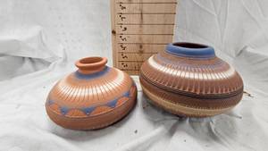 lot 247A image: Navajo Terra Cotta Pots with Design, Excellent Condition