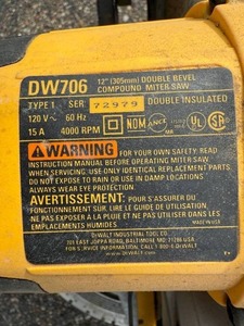 DeWalt DW706 12-Inch Double Bevel Miter Saw
