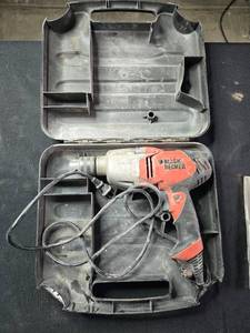 lot 18 image: Black & Decker Electric Hammer Drill with Case and Drill Bits
