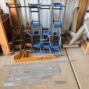 lot 44 image: Collection of Appliance Dollies, J-Bars, Straps, and Dolly Attachments