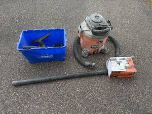 lot 62 image: RIDGID WetDry Shop Vacuum with Attachments and 2-Pack Filters