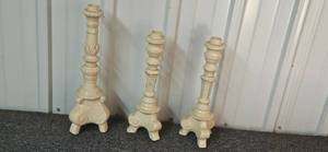 lot 111 image: Set of Cream Painted Metal Candle Holders