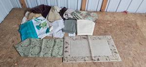 lot 132 image: Collection of Assorted Table Linens and Small Rugs