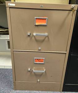 lot 142 image: 2-Drawer Metal Filing Cabinet 29x29x18 Inches