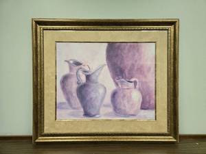 lot 151 image: Framed Print Still Life of Pitchers by Carol Robyson