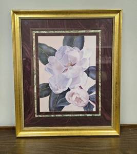 lot 153 image: Morning Magnolia Framed Art Print by Schwarzbek, 32 x 38