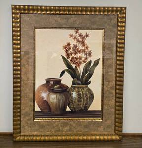 lot 154 image: Framed Floral Still Life Art Print 45x36 Inch by Collective Images