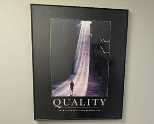 lot 172 image: Framed Quality Motivational Poster 30.5x24 Inches