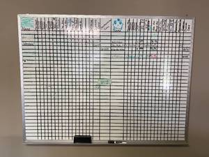 lot 226 image: 36x48 Magnetic Dry Erase Whiteboard with Grid and Accessories
