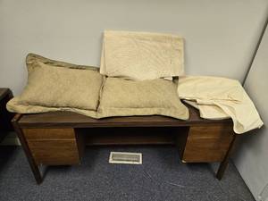 lot 231 image: Set of Decorative Paisley Throw Pillows with Cream Covers