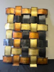 lot 236 image: 23x30 Inch Woven Metal Wall Art Decor Piece