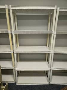 lot 237 image: Plastic Storage Shelf Unit 70x34x15 Inches