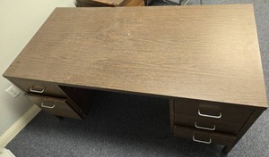 lot 241 image: Wood Grain Office Desk, 60x30x29 Inches